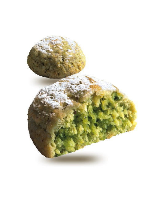 Falcone Dolciaria S.r.l. - Amaretti Morbidi d‘Abruzzo, Pistacchio, ital. Feingebäck mit Pistaziennstückchen